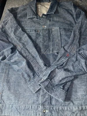 Jaqueta jeans masculina Mecca jeans 3xl desgastada hip hop botão azul Y2K - Imagem 1 de 4