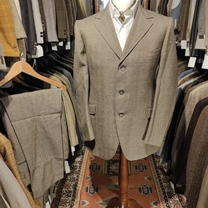 Vintage Herren 40R 33W Tweed 2 Zweiteiler Anzug Sakko Hose Grün Keepers  - Bild 1 von 10