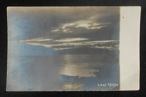 RPPC 1900s Real Photo Lake Scene Boat Sunset Lake Keuka NY Steuben/Yates Co - Picture 1 of 1