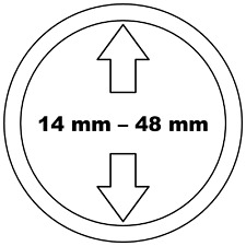 w-deal® Münzkapseln, mit Griffrand,  14 mm - 48 mm  (1, 5, 10, 50, 100 Stück)