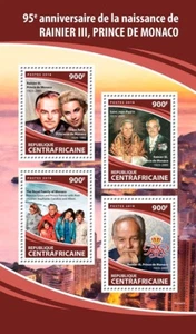 95th Ann. Rainier III Grace Kelly MNH Stamps 2018 Central African Republic M/S - Picture 1 of 1