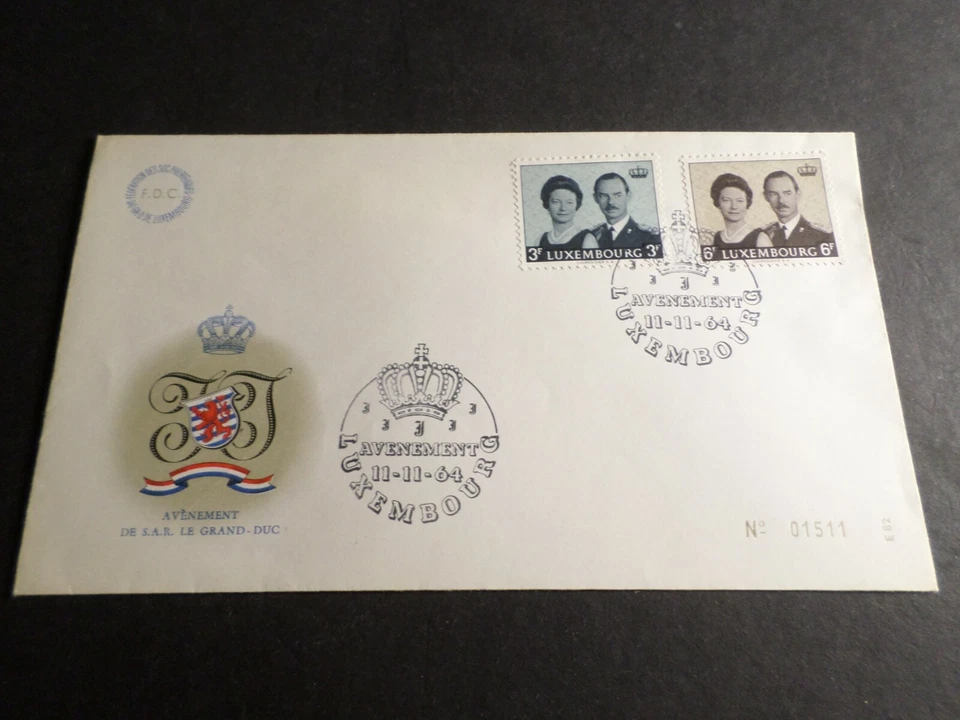 Luxemburgo 1964 FDC 1er Día de Adviento Gran Duque, Celebrity Royalties Foto 1 de 1
