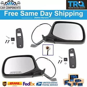 TRQ New Power Side View Mirrors Chrome & Left & Right Kit For 1992-1997 Ford - Picture 1 of 5