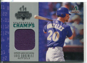 2003 Donruss Champions Statistical Champs Materials Baseball Card #10 Gonzalez