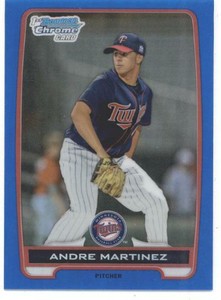 2012 Bowman Draft Chrome Blue Refractors #BDPP63 Andre Martinez Twins NM-MT SER/