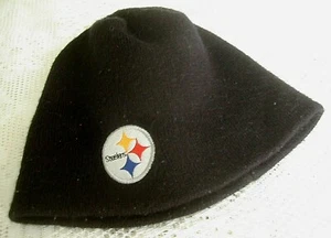 Reebok NFL PITTSBURGH STEELERS OSFA Black Knit Hat Cap No Cuff Winter Warm EUC - Picture 1 of 1