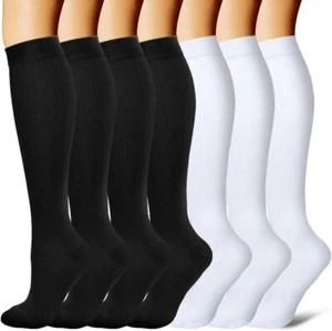 Running Travel Sport Compression Sock Women Fashion Garment Knee High Sock 7pair - Picture 1 of 21