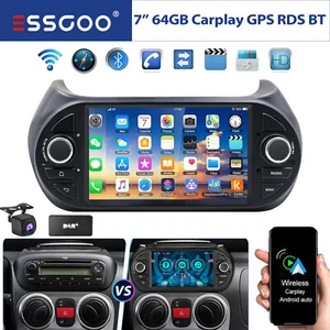 7" DAB+ Android14 Autoradio Per Fiat Fiorino Peugeot bipper 64G Carplay GPS Navi - Foto 1 di 13