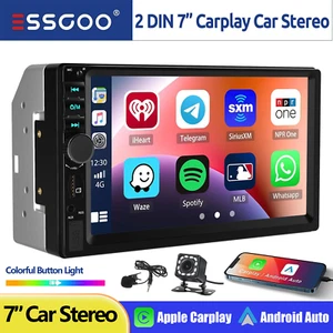 Double 2Din 7" Car Radio Carplay/Andriod Carplay BT Car Stereo Touch Screen +CAM - Picture 1 of 15