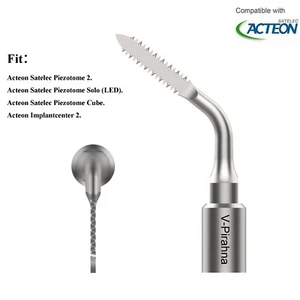 Dental V-Pirahna Tip Ultrasonic Extraction Kit Fit Satelec ACTEON Piezotome Cube - Picture 1 of 21