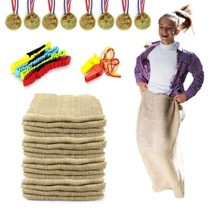 18 PCS Large Burlap Potato Sack Race Bags,24"x40" Sack Race Burlap Bags 4 Pac... - Picture 1 of 7