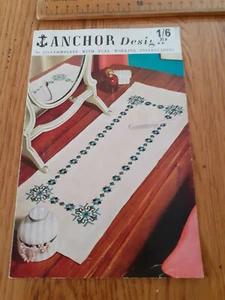 1962 J&P Coats Anchor Design Cheval Runner leaflet instructions - Picture 1 of 3