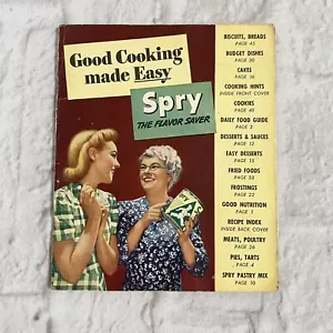 Good Cooking Made Easy SPRY The Flavor Saver (1942) Vintage Illustrated Booklet - Imagen 1 de 4