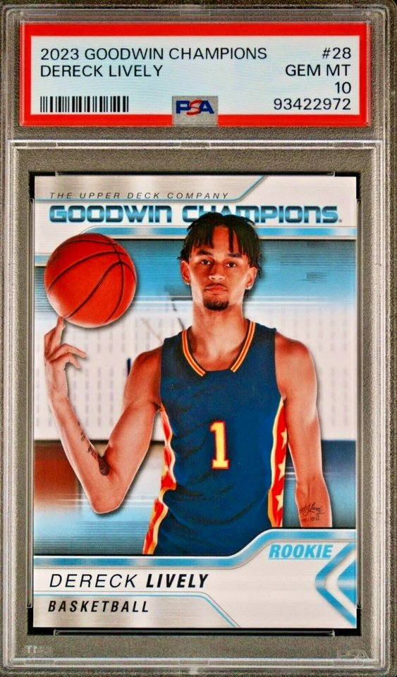 2023 UD Goodwin Champions 28 Dereck Lively ROOKIE PSA 10 GEM-MT Duke Very LO POP - Image 1 of 3