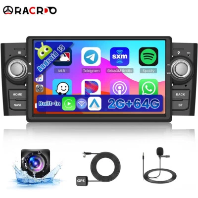 RACRDO Radio de coche para Fiat Grande Punto Linea 2007-2012 7" Android 13 GPS Carplay 2+64 GB