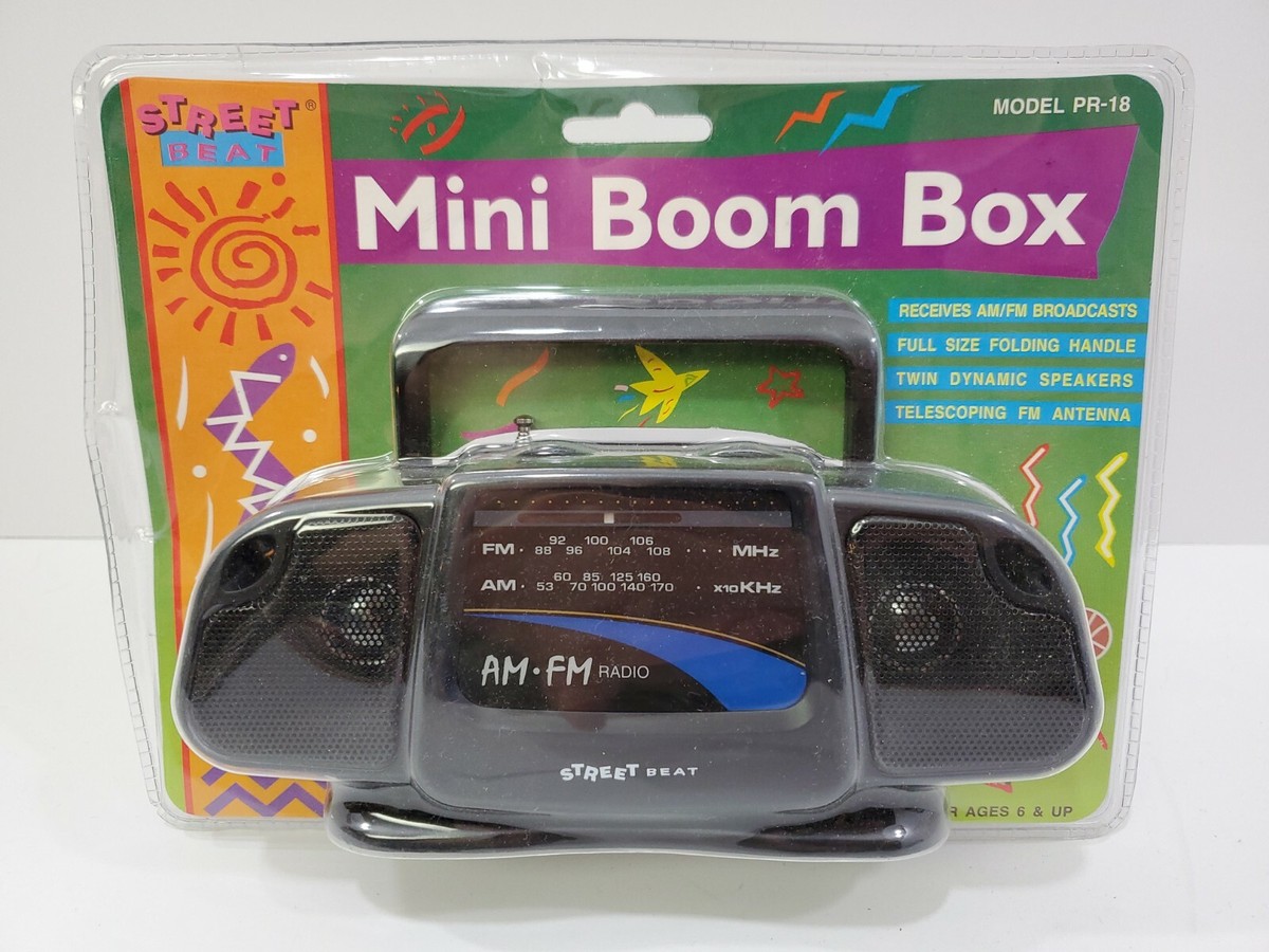 Vintage Street Beat Mini Boom Box Radio PR-18 AM/FM Black 1996 | eBay