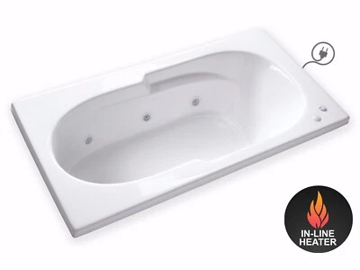 Carver AR7236 72" Heated 6 Jet Whirlpool Bathtub - Right Hand Motor  - Image 1 of 4