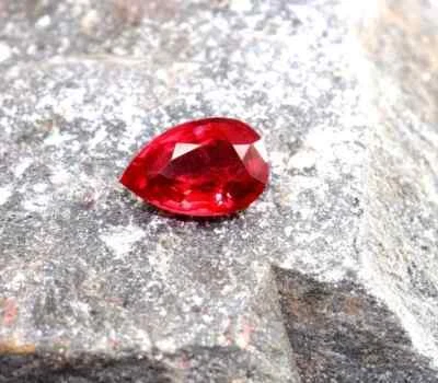 10x8 MM Lab Grown Ruby Red Pear Faceted Calibrated Loose Gemstone2Pcs - Image 1 of 4