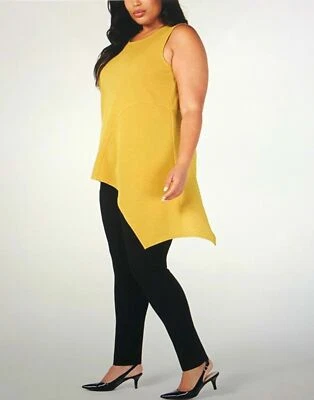 Camiseta sin mangas Alfani para mujer 1X talla grande con textura asimétrica - Blusa dorada nueva con etiquetas $65 Foto 1 de 4