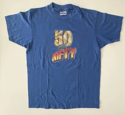 VTG 1980 Hanes 50 50 Made USA Large Soft Shirt 50 And Nifty P.T.H Fifty Fifty L - Image 1 of 4
