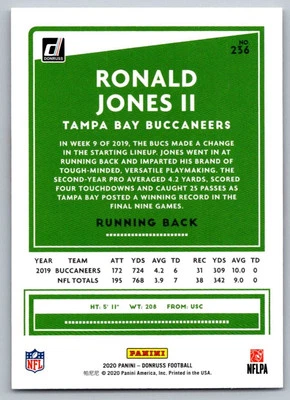 2020 Donruss Ronald Jones II Tampa Bay Buccaneers #236 - Image 1 of 2