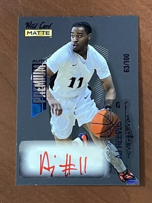 2022 Wild Card Matte Premium Auto /100 AJ Reeves - Image 1 of 2