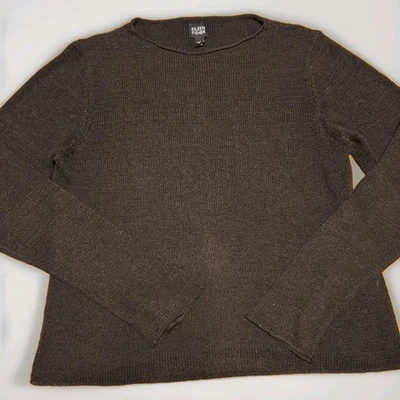Blusa túnica para mujer Eileen Fisher mezcla de seda mediana marrón chocolate ligera Foto 1 de 4