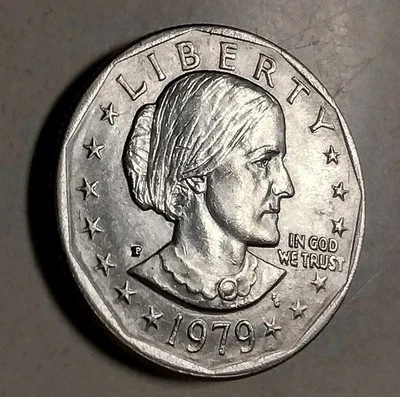 1979 P Susan B Anthony One Dollar Fg Filled Off Center Wide Rim charity donation - Image 1 of 4