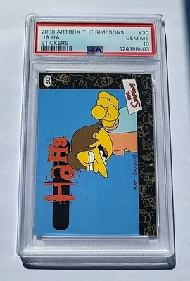 THE SIMPSONS PSA 10 COLLECTIBLE STICKERS 30 HA HA 2000 Artbox - Image 1 of 2