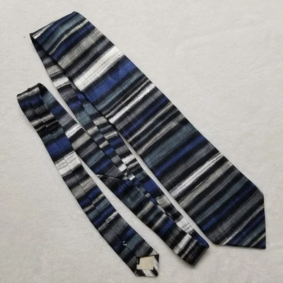 Corbata Fratelli 100 % seda hecha a mano Italia etiqueta dorada rayas tonos tierra Foto 1 de 4