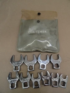 Sears Craftsman USA 10-teiliges metrisches Hahnenfußschlüssel-Set 3/8 Zoll Antrieb 94363 10-19 mm - Bild 1 von 5