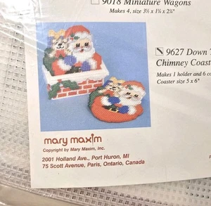 Kit exclusivo de lona de plástico Mary Maxim #9627 posavasos Santa Down The Chimney... - Imagen 1 de 11