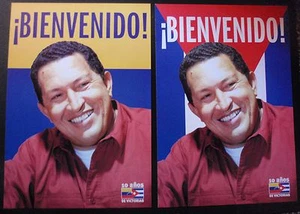 3 Original Cuban HUGO CHAVEZ Posters for ex-Venezuelan Leader's 2009 Cuba Visit - Picture 1 of 4
