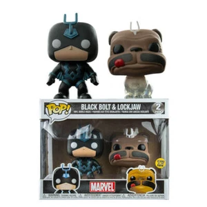 Inhumans Black Bolt Glow & Lockjaw Phasing US Pop! 2 Pk Stylized Figure - Picture 1 of 2