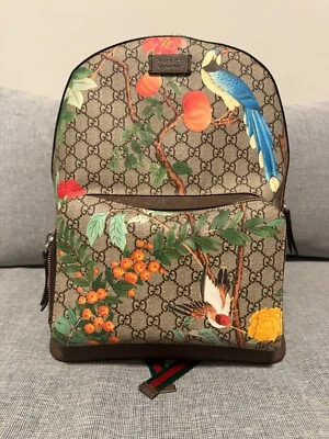 Gucci Backpack Rucksack GG Hummingbird & Flowers Beige Blue GUCCI 7555f 8402 - Изображение 1 из 4