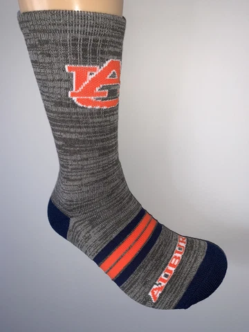 AUBURN TIGERS NCAA COLLEGE JERSEY LOGO VERTICAL CREW LENGTH SOCKS LARGE Cover