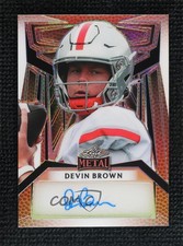 2023 Leaf Metal Portrait Pigskin Prismatic 1/1 Devin Brown #PA-DB1 Auto 0pp0