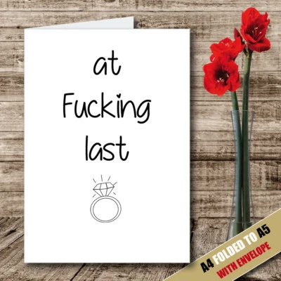 Wedding Card Rude Card Funny Card Engagement Card Novelty Gift Card Friends  61 - Image 1 of 3