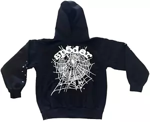 Sudadera con Capucha 100% Auténtica Sp5der OG Web Negra Nueva con Etiquetas Talla Grande - Imagen 1 de 11