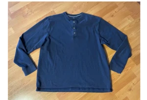 Herren Sonoma Langarm Hemd Gr. Large dunkelblau Baumwolle - Bild 1 von 4