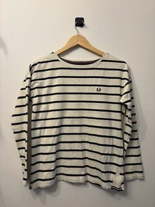 Fred Perry Ladies Striped Casual Top Size 8 - Picture 1 of 9