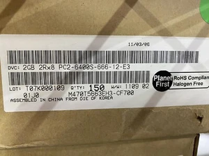 Box of 150 Samsung M470T5663EH3-CF700 2GB DDR2 Original -Contact us for quantity - Picture 1 of 1