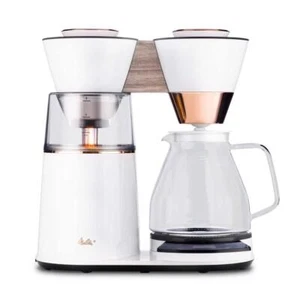 Melitta Drip Coffee Maker 12Cup Luxe Revolving Dashboard Copper W/Cones White - Picture 1 of 9