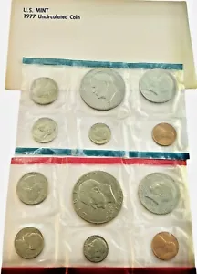 1977 US MINT Set Original Envelope 12 Brilliant Uncirculated US Coins “JG Coins” - Picture 1 of 4