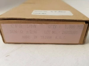 Box of 1000 CF1/8W 56K Resistor: carbon film; 56kΩ; ±2% - Picture 1 of 5