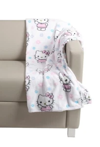 Hello Kitty Flower Daisy Bow Blanket/Plush Throw- Flower Picking Throw NWT - Picture 1 of 3