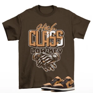 High Class Shirt Brown to Match Jordan 1 Low Flax Baroque Brown HQ3603-201 - Picture 1 of 2