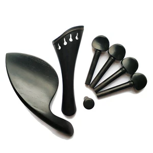Juego de accesorios de violín ébano 4/4 estilo arpa cola clavijas extremo violín - Imagen 1 de 4