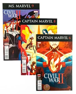 Captain Marvel #6, 8, 9 (2016 Marvel) Carol Danvers Civil War II, Unread! NM - Picture 1 of 8