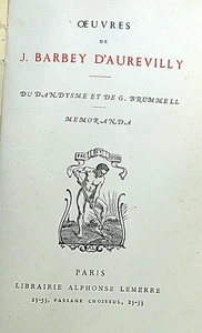BARBEY D'AUREVILLY/DU DANDYSME ET DE G.BRUMMEL/ED LEMERRE/1879/2 PORTRÄTS/RAR - Bild 1 von 3